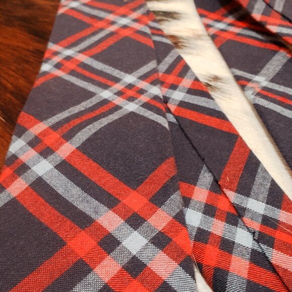 Banana Republic Blue and Red Tartan Cotton Tie - Picture 2 of 3